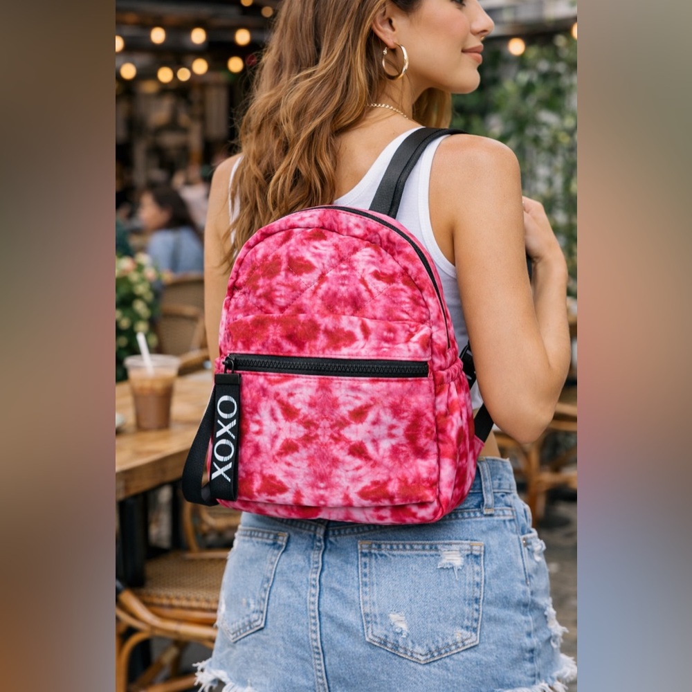 Pink Tie-Dye Quilted Backpack by XOXO